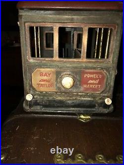 Handmade Vintage Wooden Detailed San Francisco Trolly Car