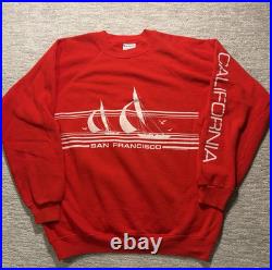 Hanes Vintage 1984 San Francisco California Red Sweatshirt Size L 42-44