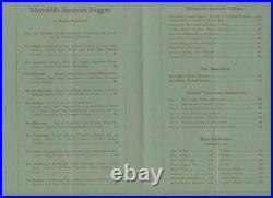 Herbert Meyerfeld's Snappy Sandwich Shop Menu San Francisco California 1930's