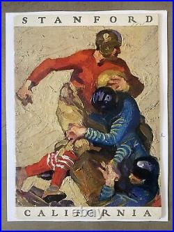 Historic Vintage Old 1920s Ivy League STANFORD College FOOTBALL Oil Paintings