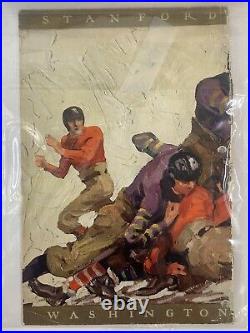 Historic Vintage Old 1920s Ivy League STANFORD College FOOTBALL Oil Paintings