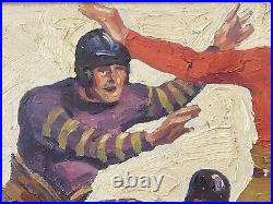 Historic Vintage Old 1920s Ivy League STANFORD College FOOTBALL Oil Paintings