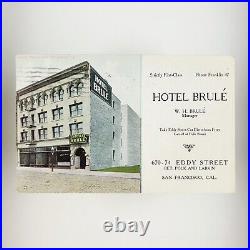 Hotel Brule San Francisco Postcard c1908 California Eddy Street Building B3113
