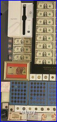 Huge Estate Lot Silver+ Gold Coins, Uncuts, Many Collectibles, Worth $1300, 124