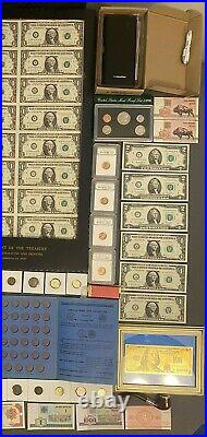 Huge Estate Lot Silver+ Gold Coins, Uncuts, Many Collectibles, Worth $1300, 124