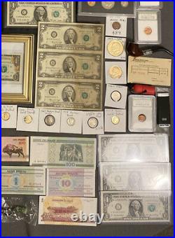 Huge Estate Lot Silver+gold Coins, Uncuts, Many Collectibles, Worth $1000, 117
