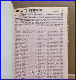 Index to Great Register 21, 22 & 23 Districts 1914 San Francisco California HC