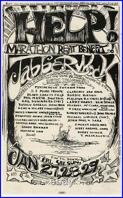 Jabberwock 1967 Poster Michael McClure Berkeley San Francisco Mime Troupe XL25 Jabberwock 1967 Poster Michael McClure Berkeley San Francisco Mime Troupe XL25