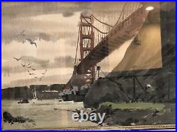 Jade Fon Woo San Francisco Watercolor Painting California Golden Gate Bridge