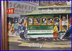 James March Phillips Watercolor Painting San Francisco California Scene Cablecar
