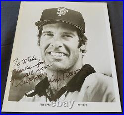 Jim Baar San Francisco Giants Autograph 8x10 Official MLB Photograph