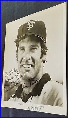 Jim Baar San Francisco Giants Autograph 8x10 Official MLB Photograph