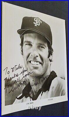 Jim Baar San Francisco Giants Autograph 8x10 Official MLB Photograph