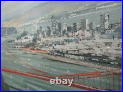 John Leonard Checkley Painting Golden Gate Bridge San Francisco Skyline