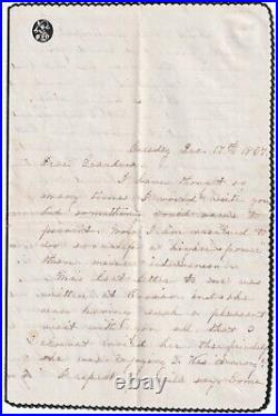 LONG Letter 1867 Brooklyn California Describes San Francisco Bay CA Oakland