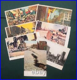 LOT 1905 antique 7pc SAN FRANCISCO EARTHQUAKE pc dead donkey search for victims LOT 1905 antique 7pc SAN FRANCISCO EARTHQUAKE pc dead donkey search for victims