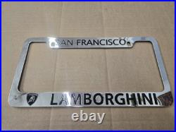 Lamborghini San Francisco California Metal Vintage License Plate Tag Frame Logo