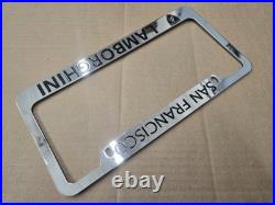 Lamborghini San Francisco California Metal Vintage License Plate Tag Frame Logo