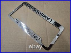 Lamborghini San Francisco California Metal Vintage License Plate Tag Frame Logo