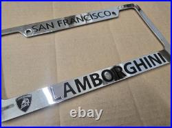 Lamborghini San Francisco California Metal Vintage License Plate Tag Frame Logo