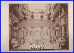 Large 1880s Card Mounted Photo Interior of the Court Palace Hotel San Francisco