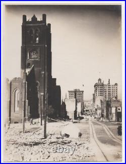 Large Original 1906 San Francisco Earthquake Photo California Street from DuPont