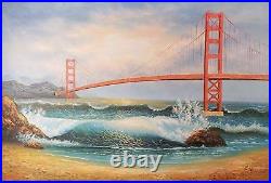 Large San Francisco Golden Gate Bridge California Painting By M. Taylor