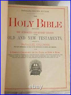 Late 19th Century Parallel-Column Edition Illustrated King James Bible, 1886