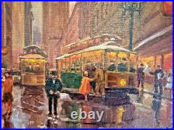 Lorain Lindsay Oil on Canvas of San Francisco, Signed