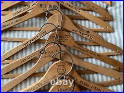 Lot 20 Vintage Wood Advertising Clothes Hangers San Francisco, California ++ Lot 20 Vintage Wood Advertising Clothes Hangers San Francisco, California ++