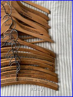 Lot 20 Vintage Wood Advertising Clothes Hangers San Francisco, California ++ Lot 20 Vintage Wood Advertising Clothes Hangers San Francisco, California ++