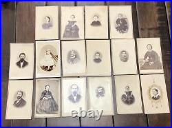 Lot of 16 1860s CDV Photos California Stockton Vallejo San Francisco Canon City