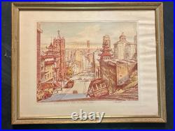 Lot of 4 Ernst Handel Signed Lithographs San Francisco California 11.75 x 14.75