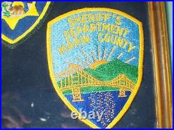 Lot of 5 California San Francisco Bay Area Police Cloth Patches Framed