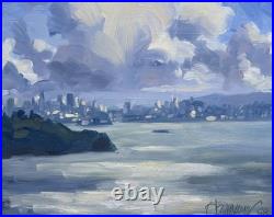MICHAEL OBERMEYER Original Signed California Impressionist Oil San Francisco Bay