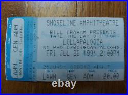 MINT 1991 Lollapalooza San Francisco concert ticket + 1993 Porno Pyros stub