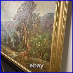 Marguerite Freytag Ciprico (SIGNED) 1940 Oil On Board Painting CA Coastal Trees
