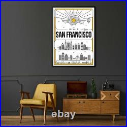 Minimal San Francisco California Travel Wall Art #1 Print, Canvas or Framed