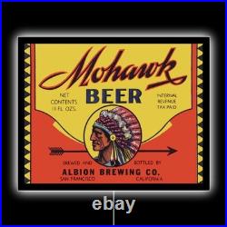 Mohawk Beer of San Francisco California NEW LED Hanging Lighted Sign 18x23