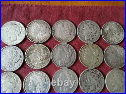 Morgan and Peace Silver Dollar Lot Of 20 Coins