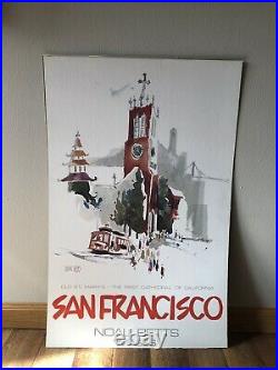 NOAL BETTS (1927-1993) San Francisco Skyline Watercolor Print Poster