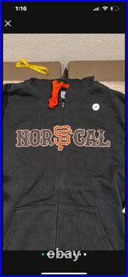 NWT Men's Nor Cal San Francisco Giants Hoodie XL Black Sweatshirt X-Large