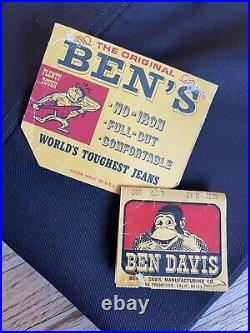 NWT Vintage Ben Davis Work Pants Brown San Francisco California USA Sz 42x29