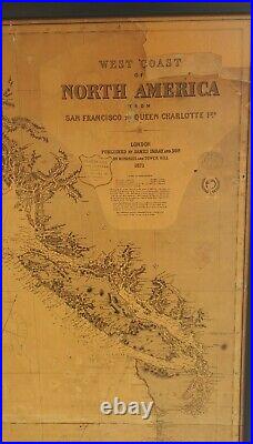 Nautical Map San Francisco to Queen Charlotte Island James Imray and Son, 1871