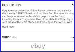 New Era San Francisco Giants Identity State Of California 59Fifty Sz. 7 1/4