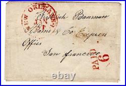 New Orleans LA PAID 6 Calfornia Mail to Adams Co Express San Francisco CA