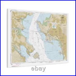 North San Francisco Bay California Nautical Chart Map Framed Canvas 40x30