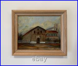 OIL PAINTING LANDSCAPE SPANISH MISSION DOLORES San Francisco? CALIFORNIA Vtg