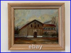 OIL PAINTING LANDSCAPE SPANISH MISSION DOLORES San Francisco? CALIFORNIA Vtg