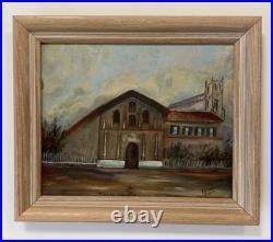 OIL PAINTING LANDSCAPE SPANISH MISSION DOLORES San Francisco? CALIFORNIA Vtg